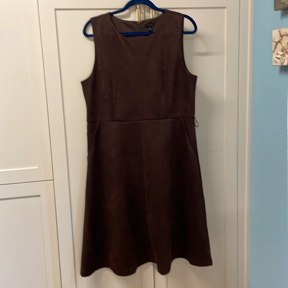 Beautiful Ann Taylor faux brown suede sleeveless dress